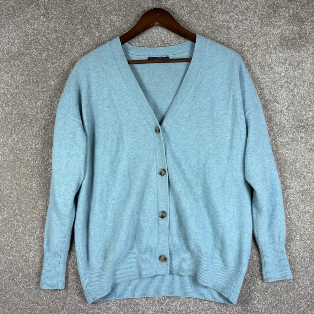 Vineyard Vines Womens Blue 100% Merino Wool V-Neck Cardigan Sweater S
